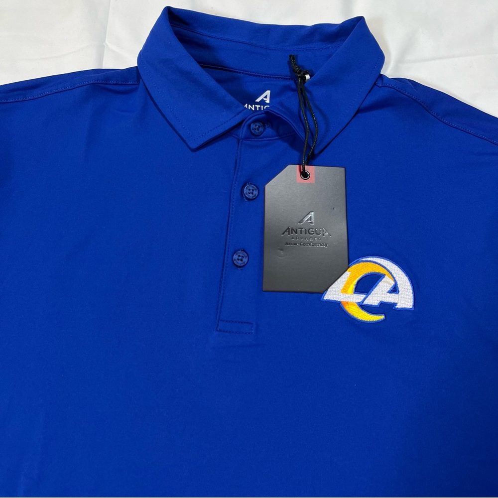 Los Angeles Rams Antigua Polo Shirt Men's M Royal‎ Blue Performance NFL NWT